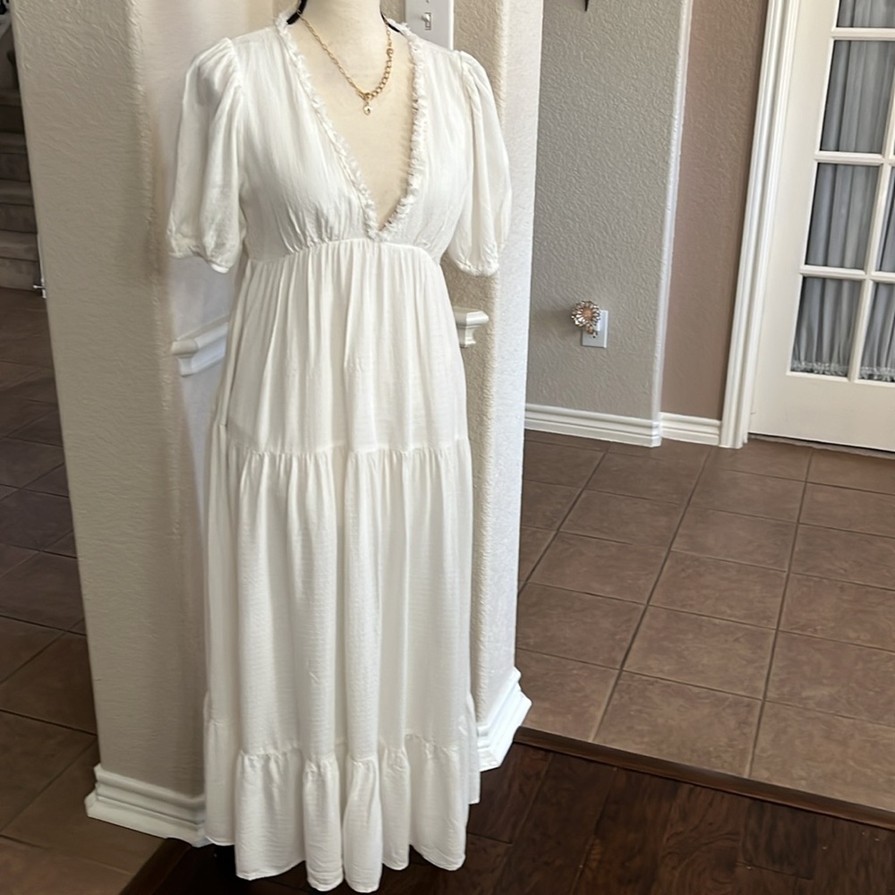 Shein ivory three tiered dress Size M /6